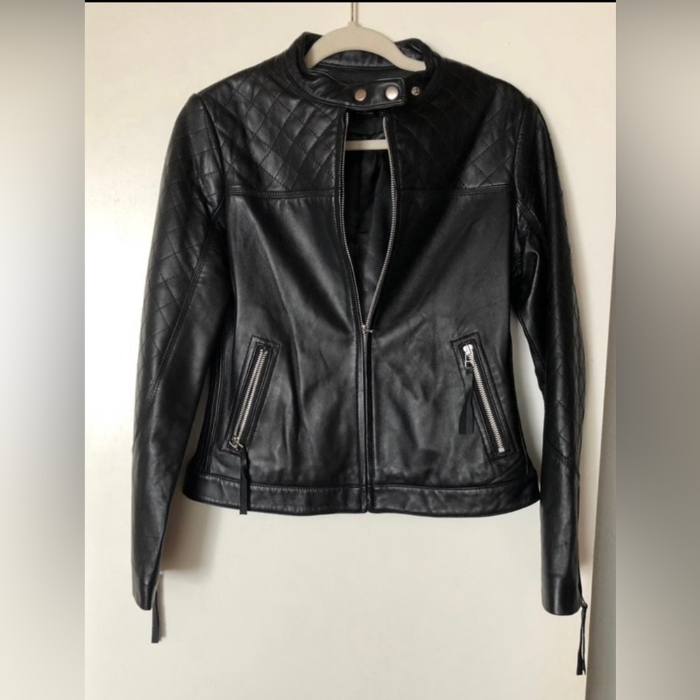 Victoria’s Secret Moda International genuine leather motorcycle jacket